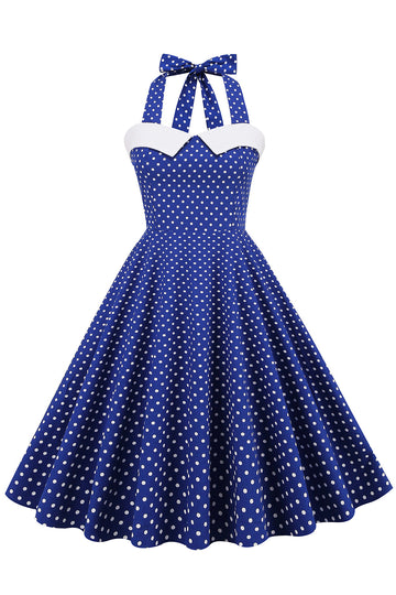 Halter Polka Dots Swing 1950-tallet Kjole